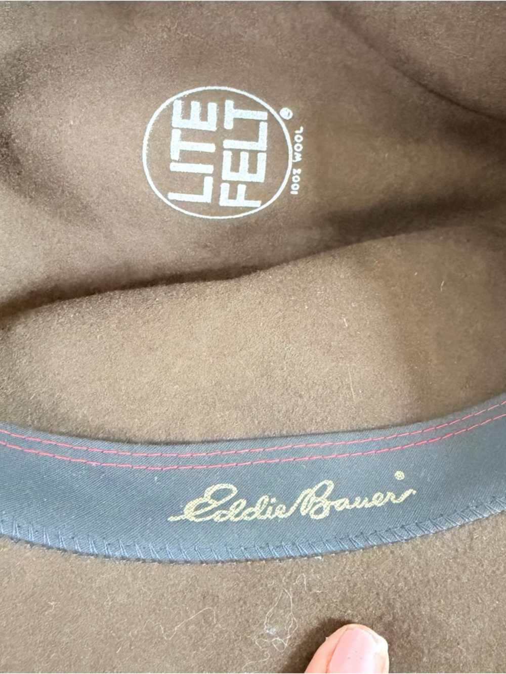 Eddie Bauer Brown wool Fedora with Suede Band - Picture 4 of 6